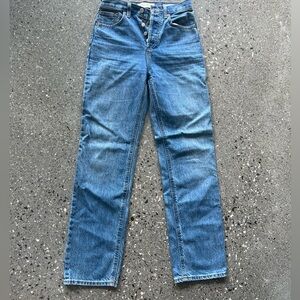 Aritzia Denim Forum Joni High Rise Loose Medium Wash Jeans